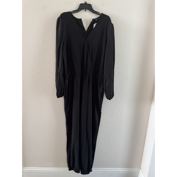 Womens jumpsuit Outfit Pockets Long sleeves Pants Jumpsuit black XL MISSING BELT - Picture 6 of 16
